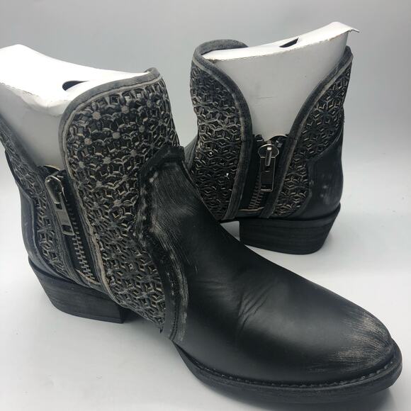 Corral Womens Distressed Cutout Shortie Zipper Boots Size US 11 - Picture 6 of 12